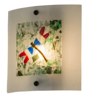 11"W Metro Fusion Il Drago Fused Glass Wall Sconce