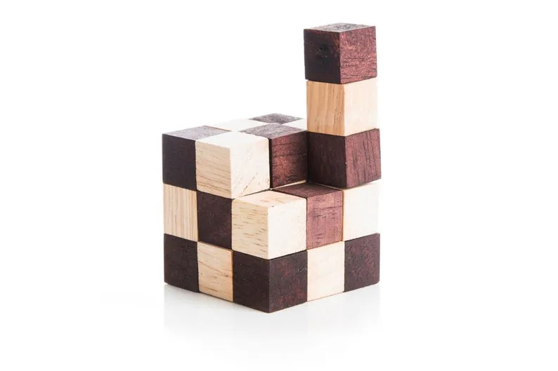 3 Individual Brainteaser Wooden Puzzles in Gift Wooden Box