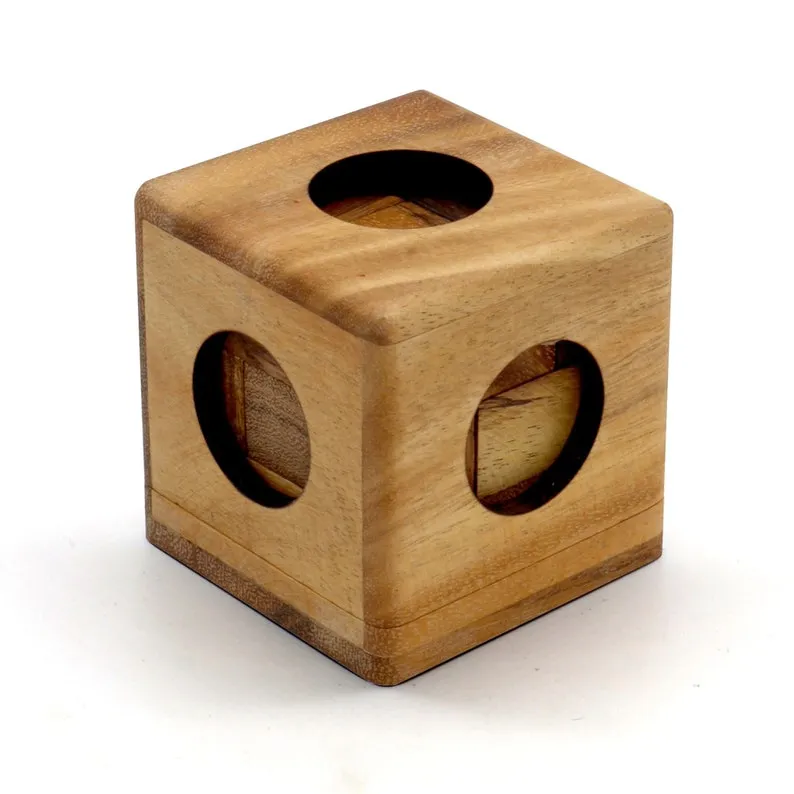 3 Individual Brainteaser Wooden Puzzles in Gift Wooden Box