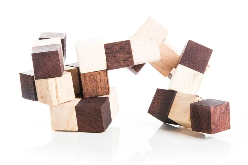 3 Individual Brainteaser Wooden Puzzles in Gift Wooden Box