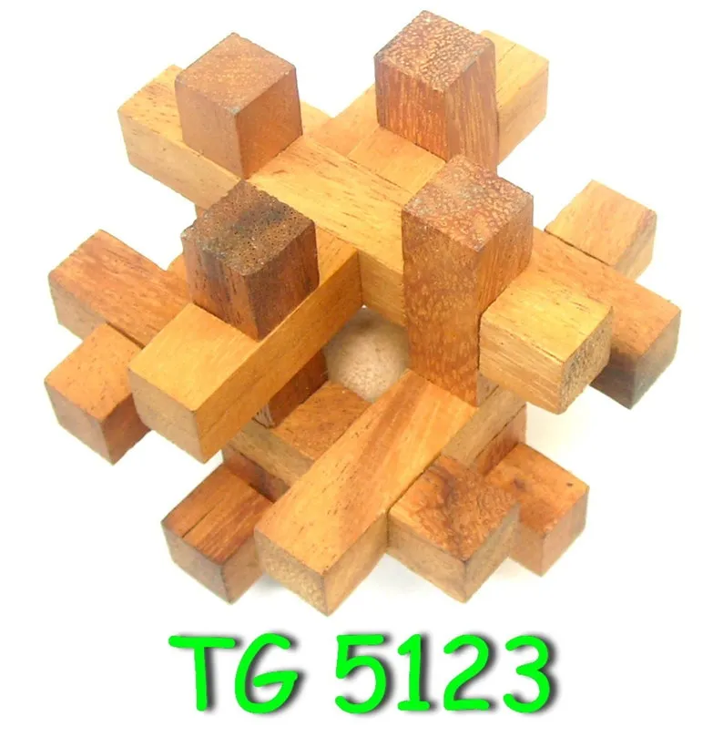 4 Individual Brainteaser Wooden Puzzles in Gift Wooden Box