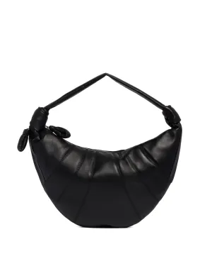 Black Leather Croissant Bag