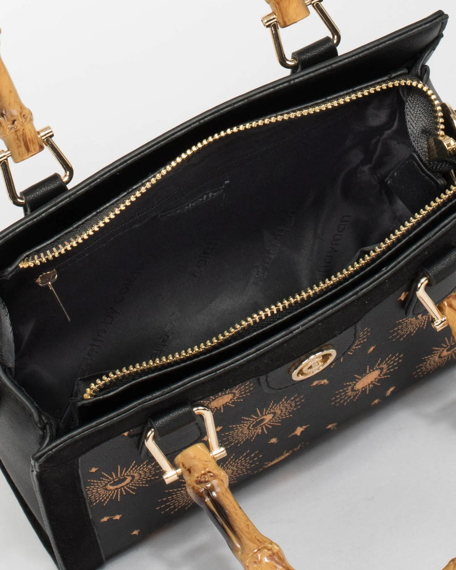 Black Louella Embroidered Tote Bag