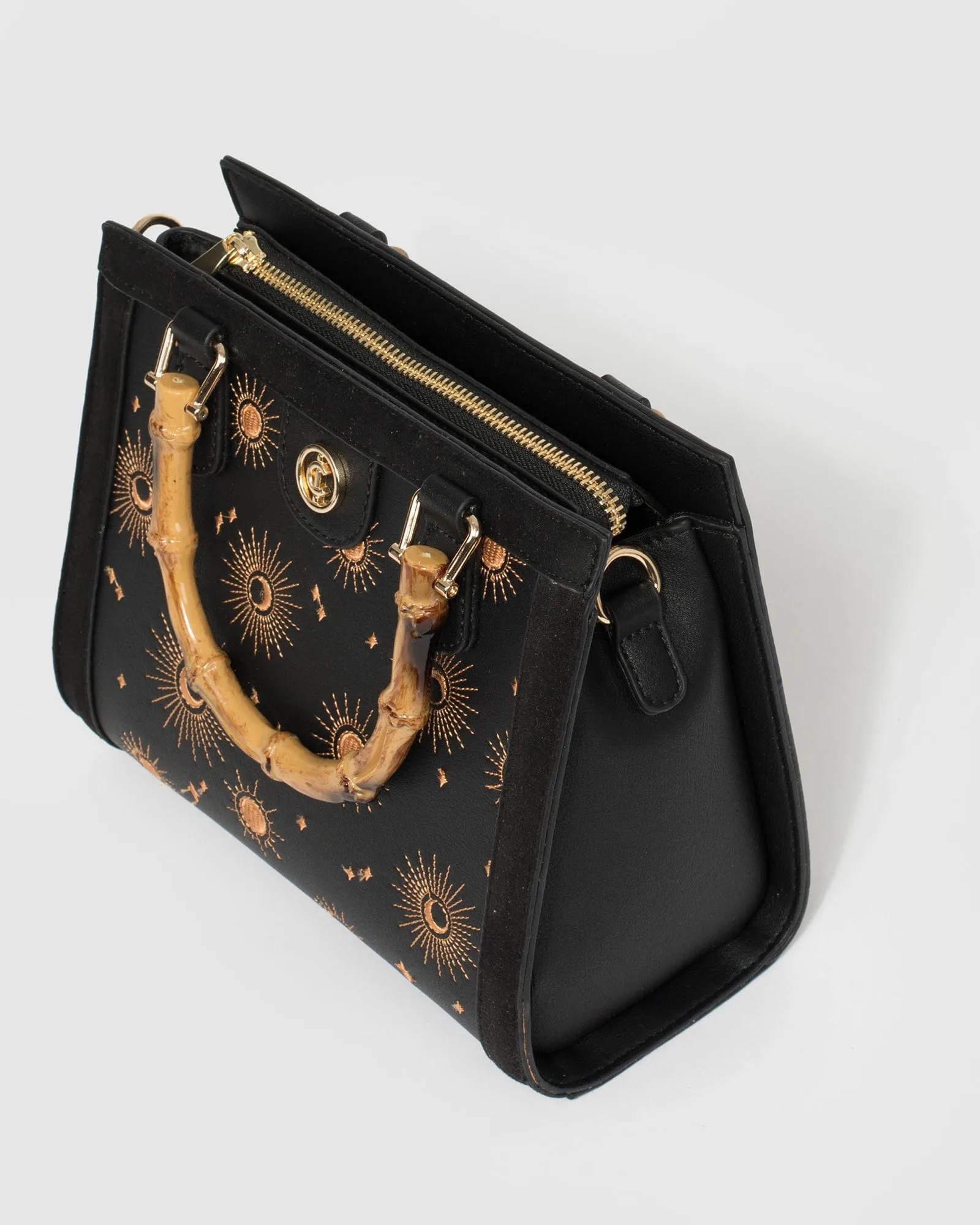 Black Louella Embroidered Tote Bag