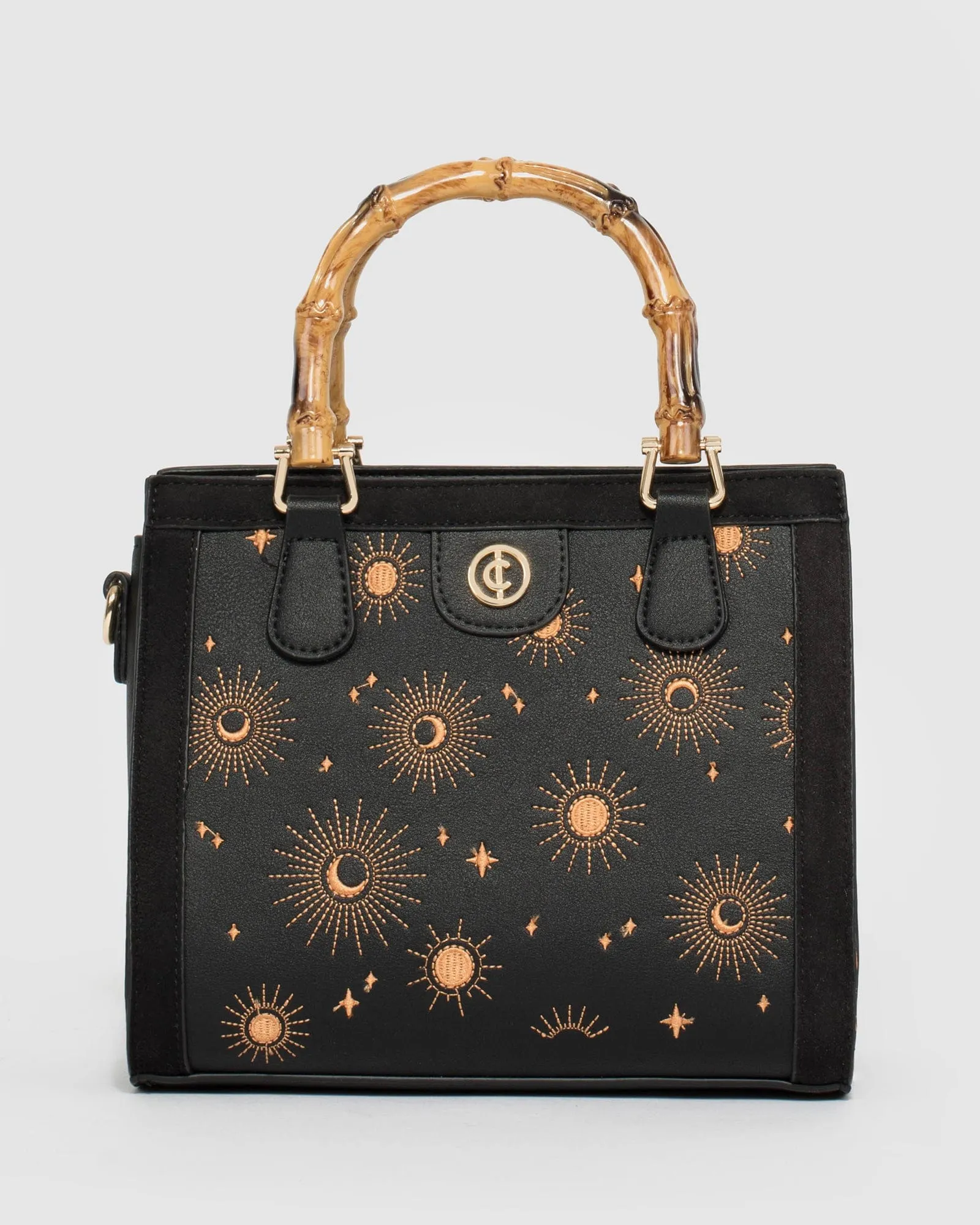 Black Louella Embroidered Tote Bag