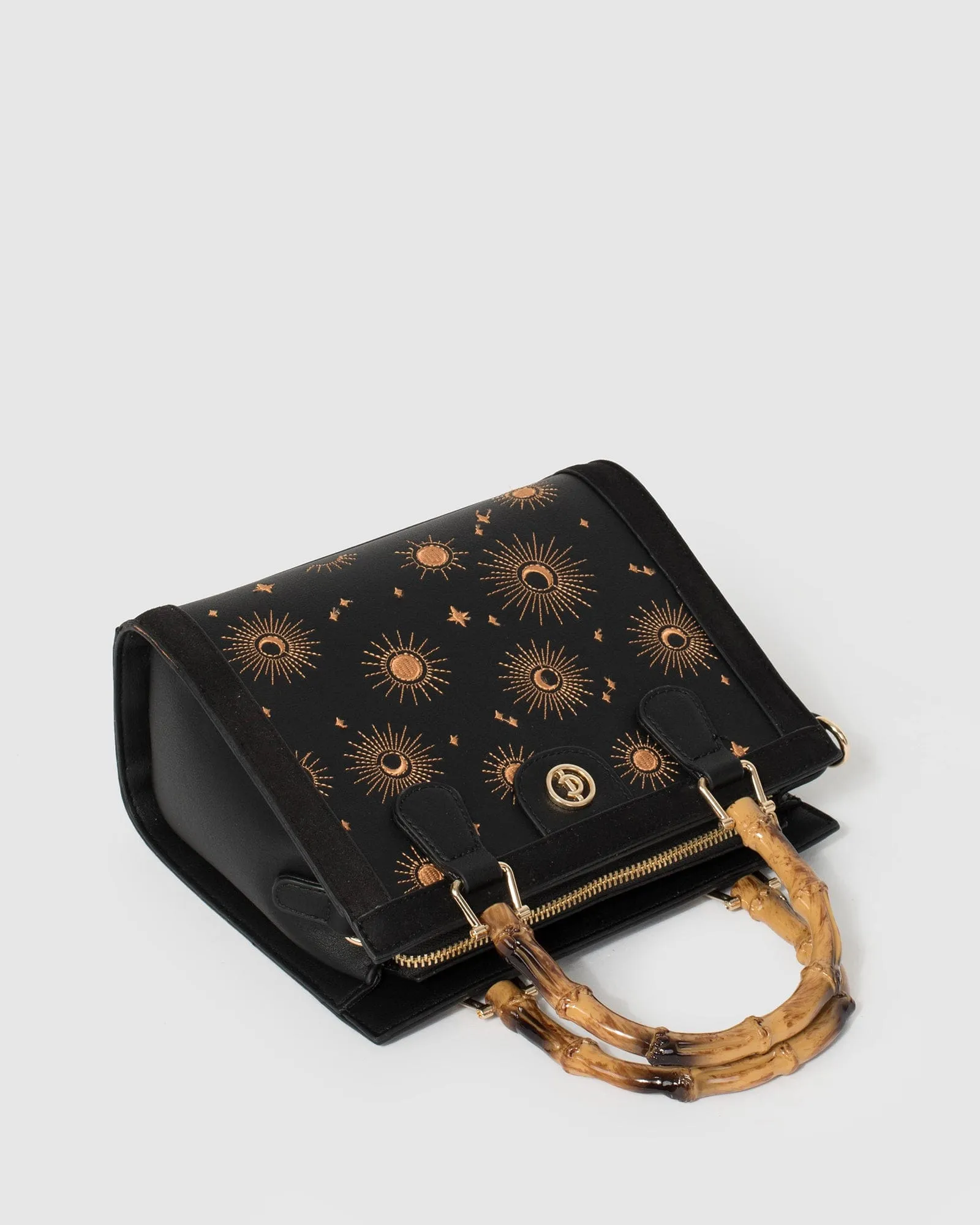 Black Louella Embroidered Tote Bag