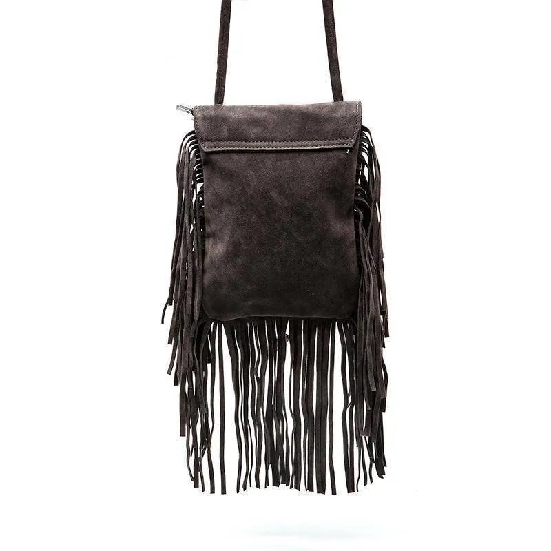 Bohemian Crossbody Fringe, boho Tassel Suede Vintage Bag