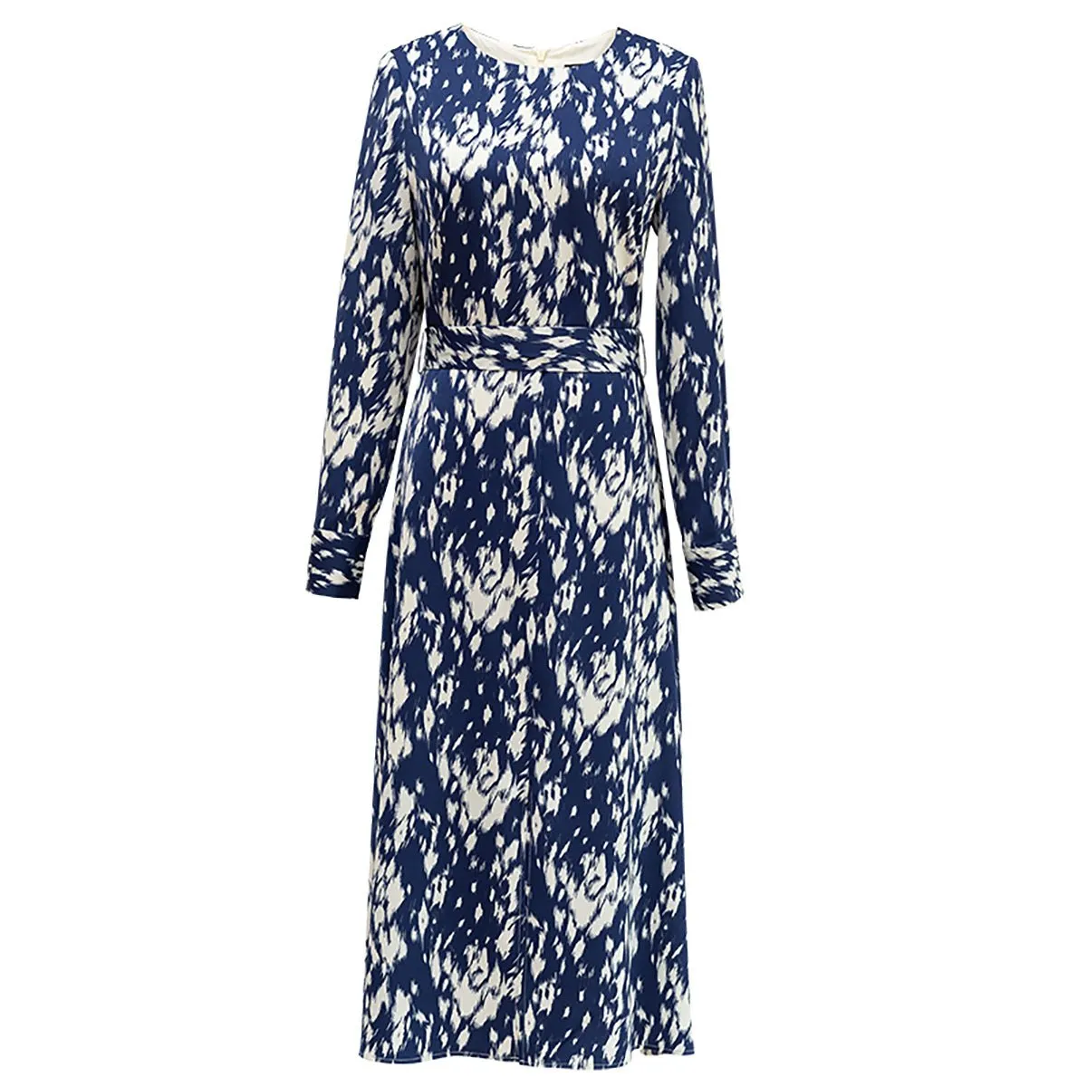 Bold Blue Animal Print Midi Dress