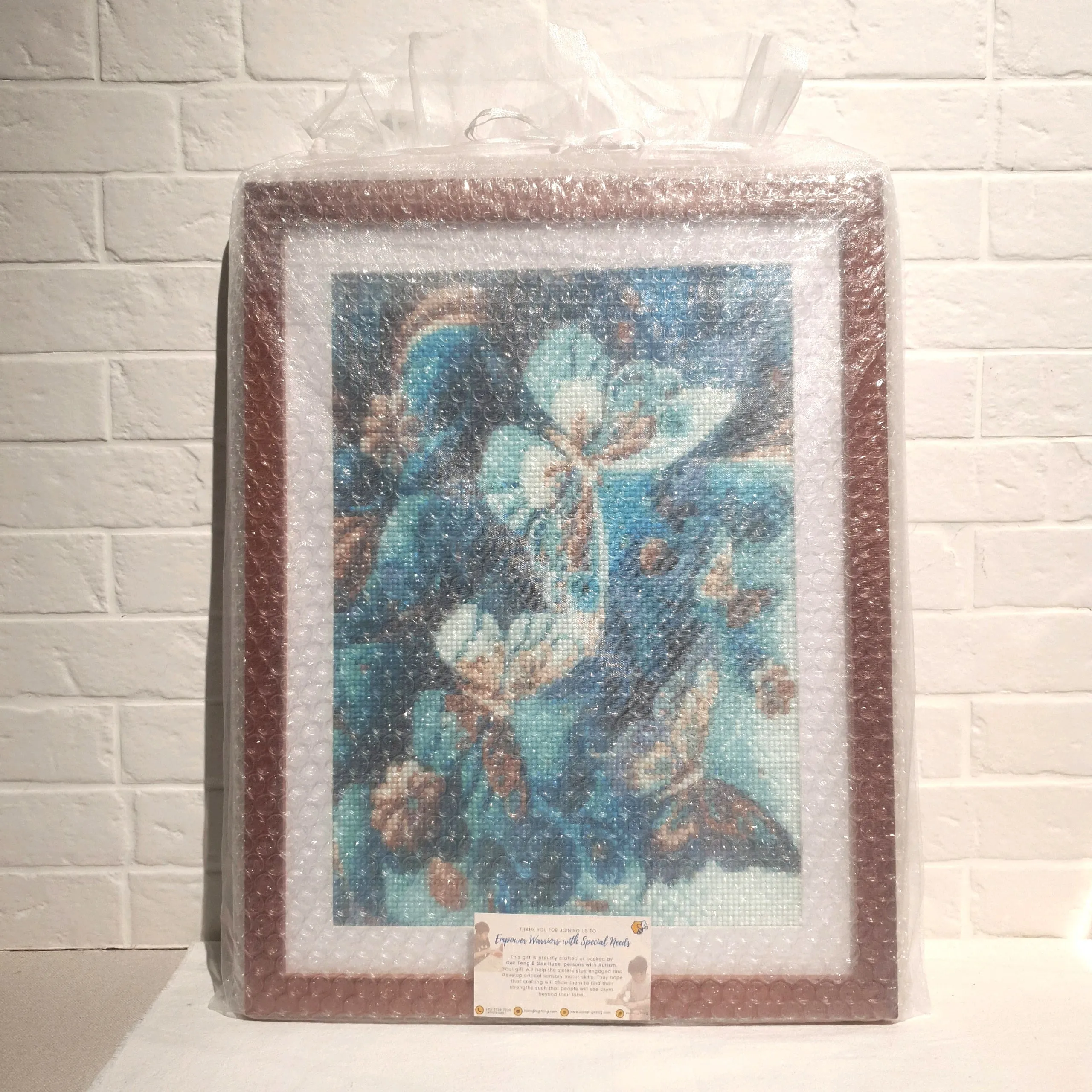 Butterfly Diamond Art with Wooden Frame