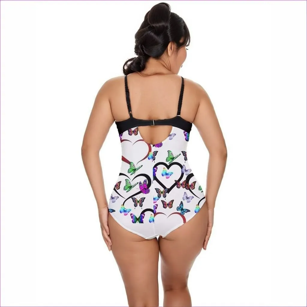 Butterfly Love Retro Full Coverage One Piece Swimsuit