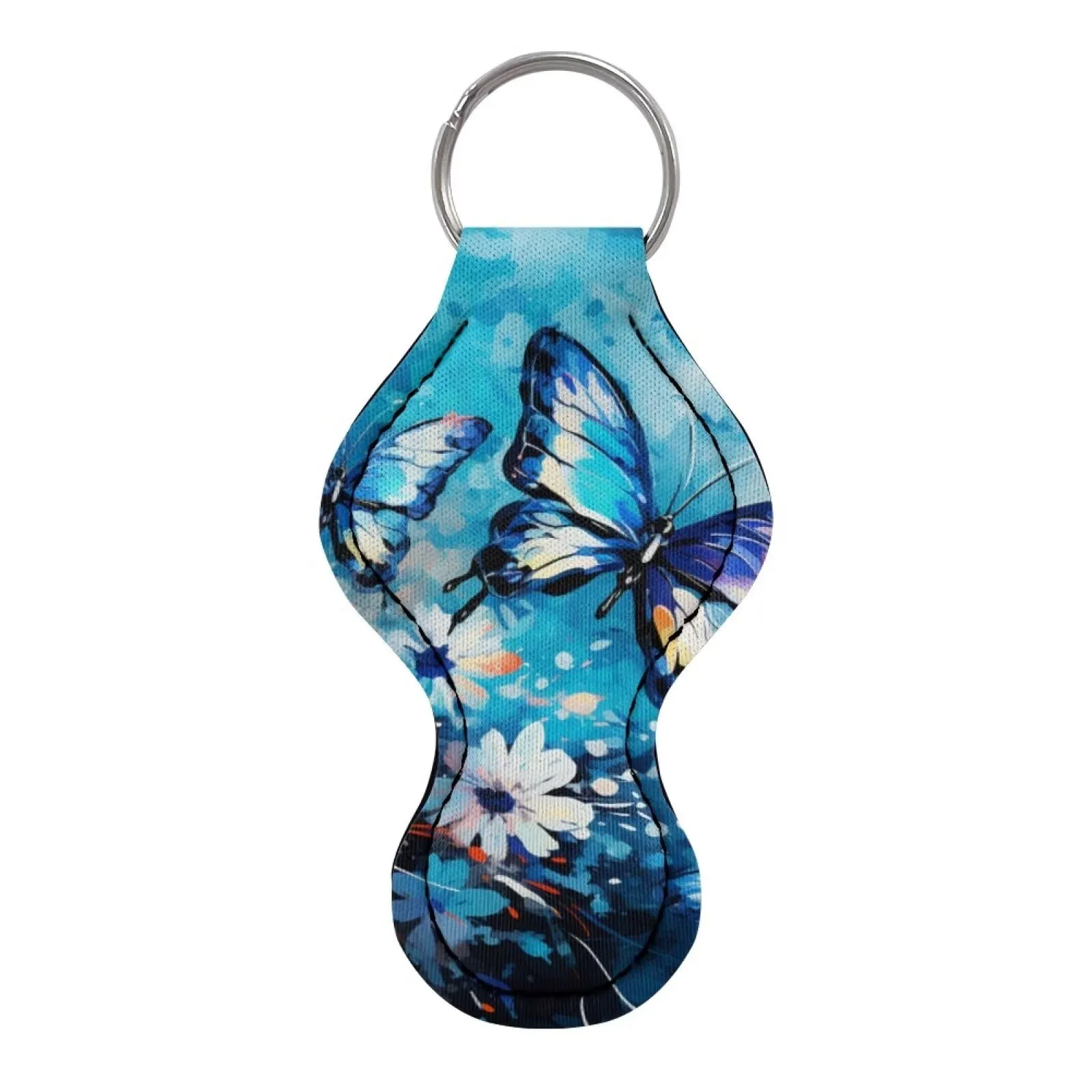 BYCHECAR Butterfly Flower Chapstick Keychain Holders Kids Girls Lipstick Holder Key Chains Small Gifts for Women Stocking Stuffers Lip Balm Holder