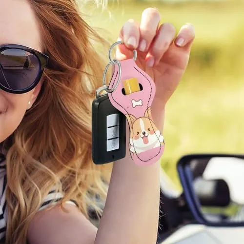 BYCHECAR Corgi Chapstick Keychain Holder Kids Women Stocking Stuffers Lip Sleeve Pouch Key Chain Holder Lipgloss Lipstick Holder Small Gifts