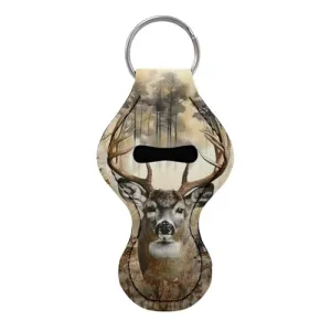 BYCHECAR Deer Hunting Chapstick Keychain Holder Kids Women Stocking Stuffers Lip Sleeve Pouch Key Chain Holder Lipgloss Lipstick Holder Small Gifts