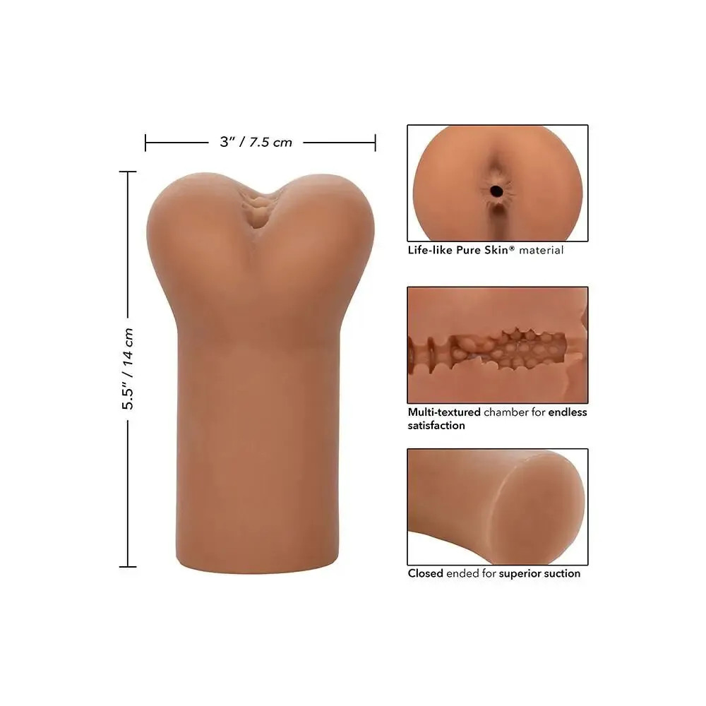 California Exotic Realistic Feel Flesh Brown Ass Masturbator for Him