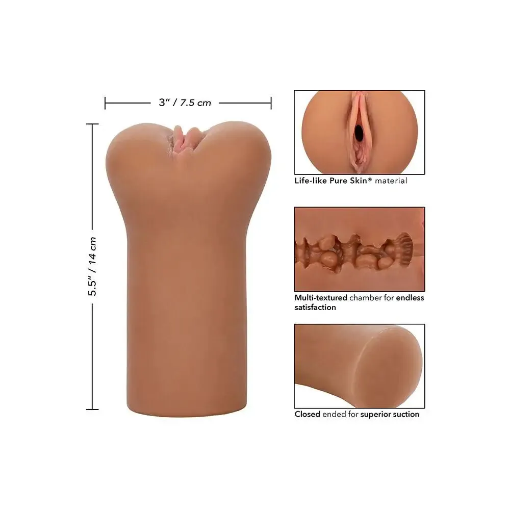 California Exotic Realistic Feel Flesh Brown Vagina Male Masturbator