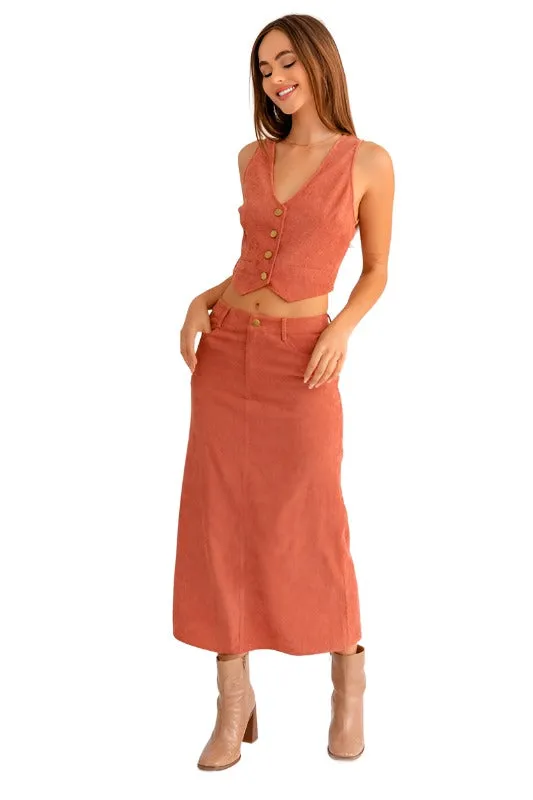 Cord Maxi Skirt