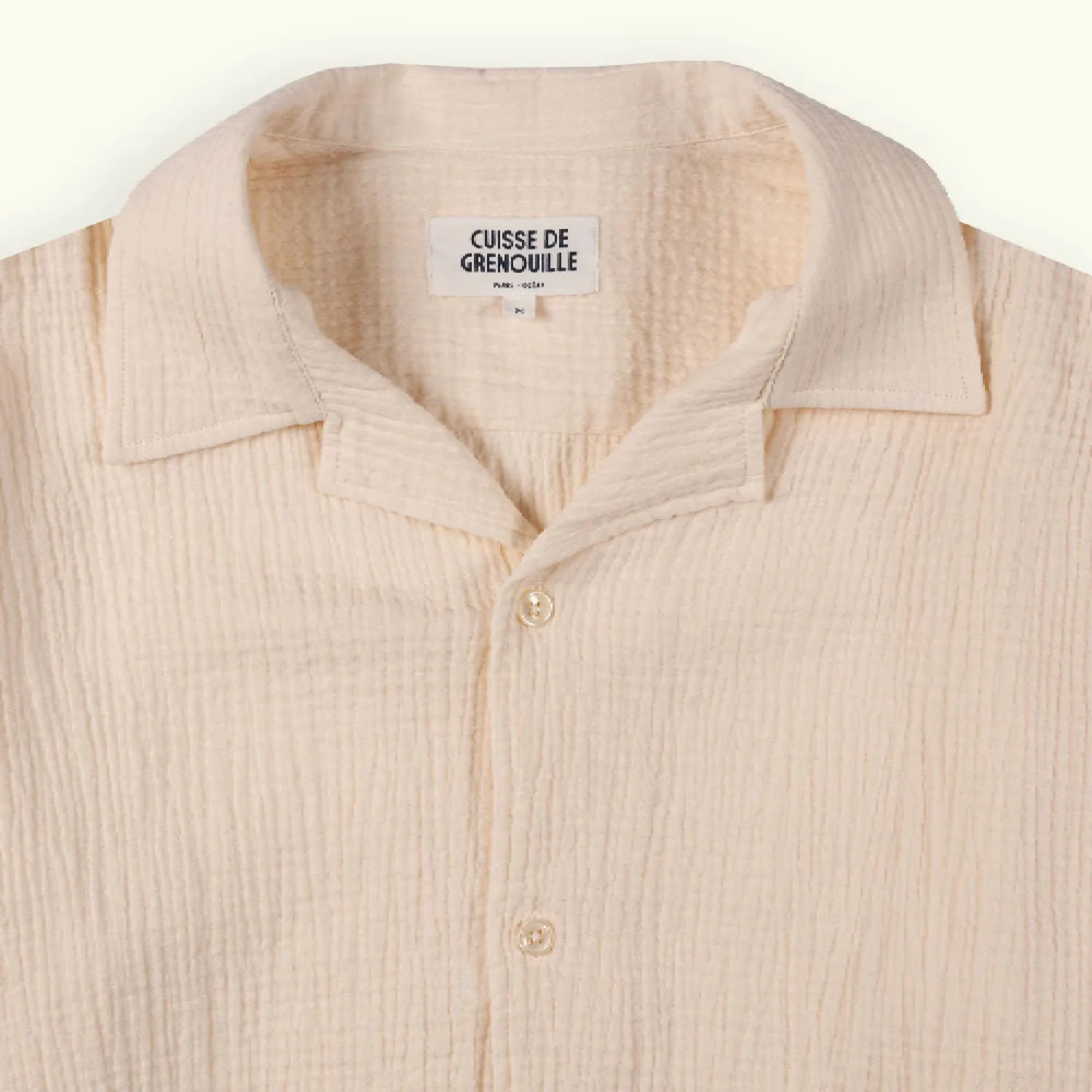 Cotton Gauze Cube-Neck Blouse