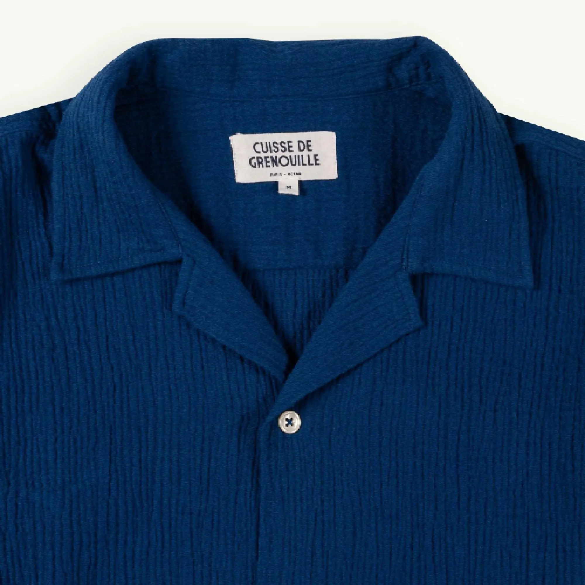 Cotton Gauze Cube-Neck Blouse