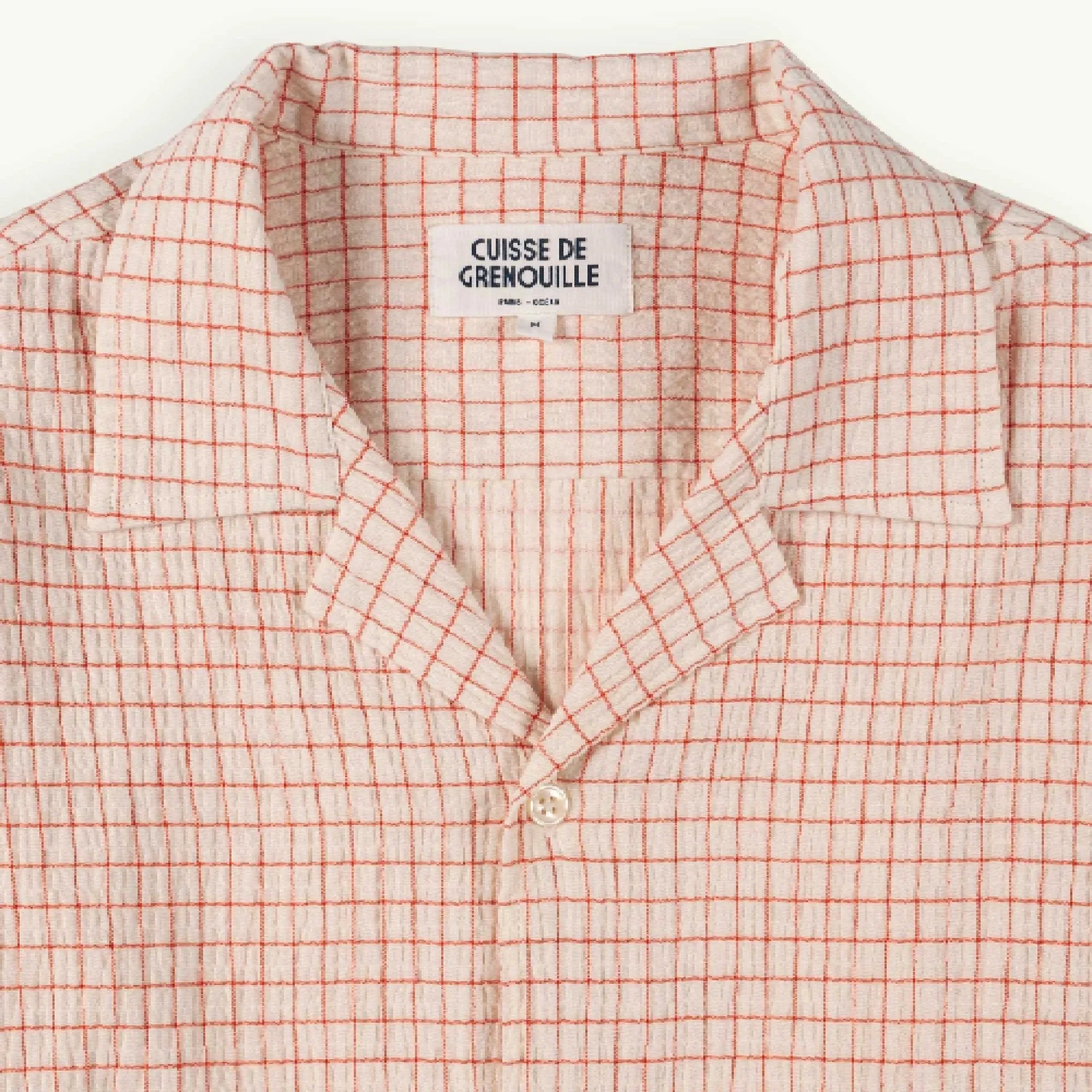 Cotton Gauze Cube-Neck Blouse