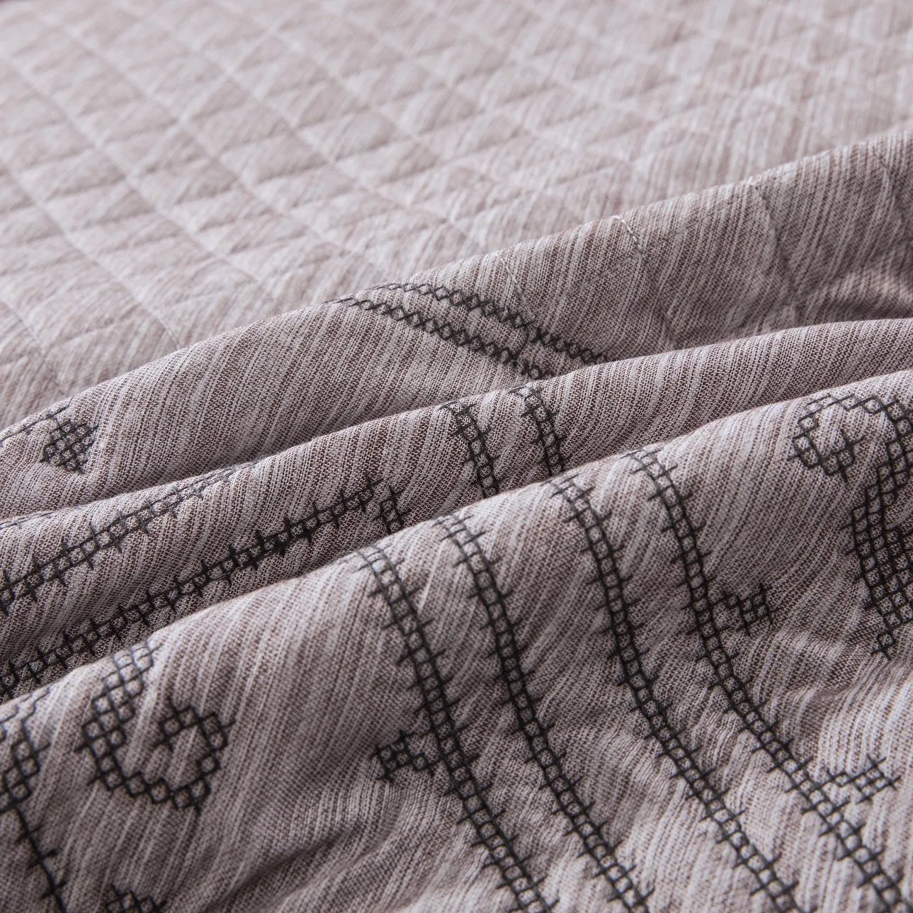 DaDa Bedding Whimsical Lavender Grey Cottage Soft Quilted Coverlet Bedspread Set (JHW866)