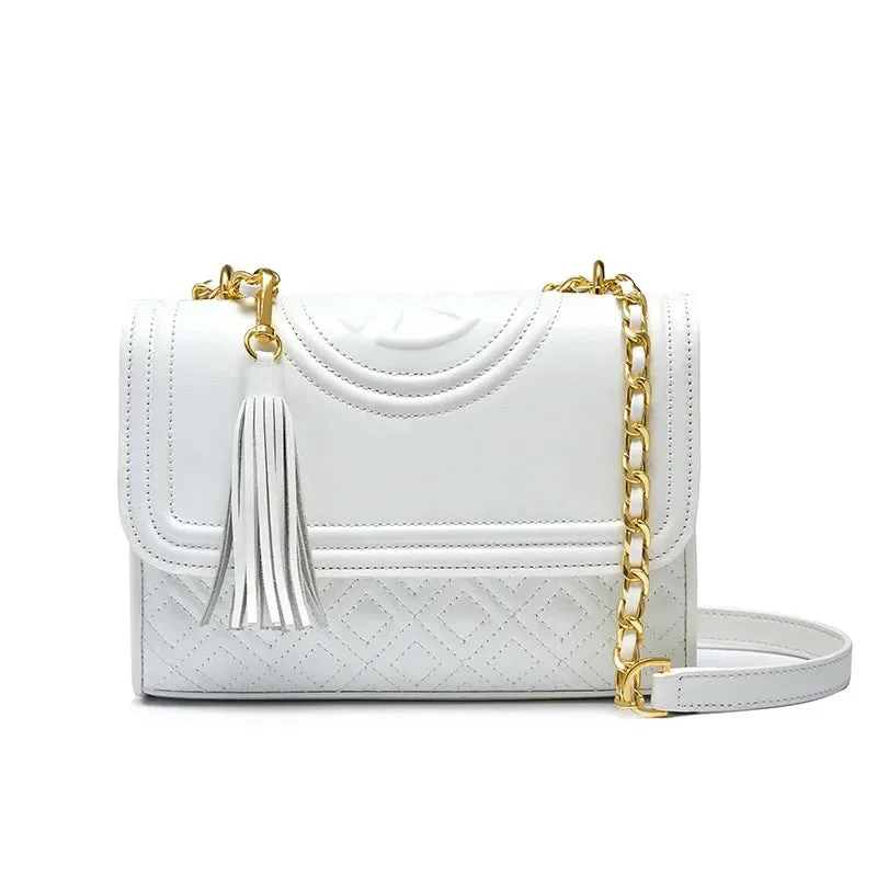 Designer Luxury Genuine Leather Chains Shoulder Bags for Women Soft Cowhide Crossbody Bag New Fashion Lady Handbag Wallet Purse