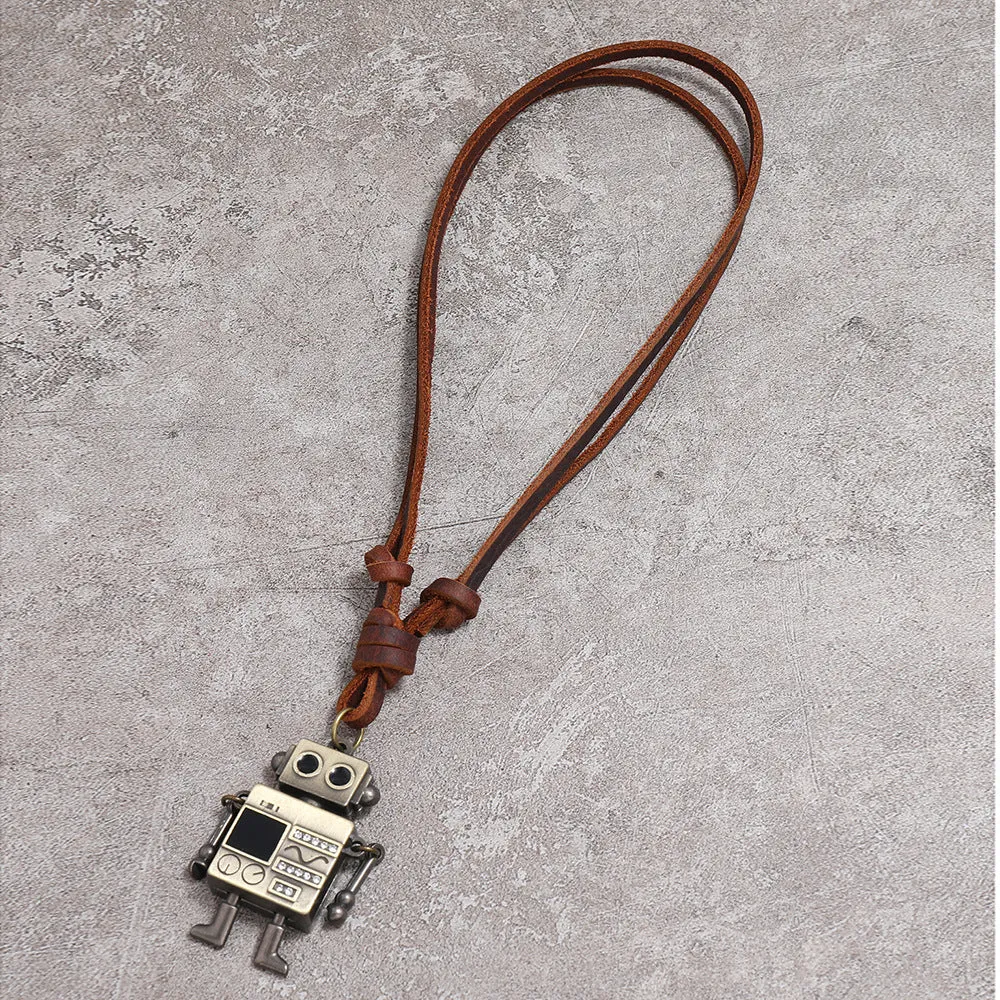 European and American Fashion Jewelry Simple Hands and Feet Movable Robot Pendant Necklace Cross-Border E-Commerce Supply Accessories