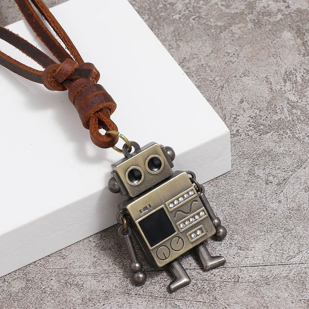 European and American Fashion Jewelry Simple Hands and Feet Movable Robot Pendant Necklace Cross-Border E-Commerce Supply Accessories