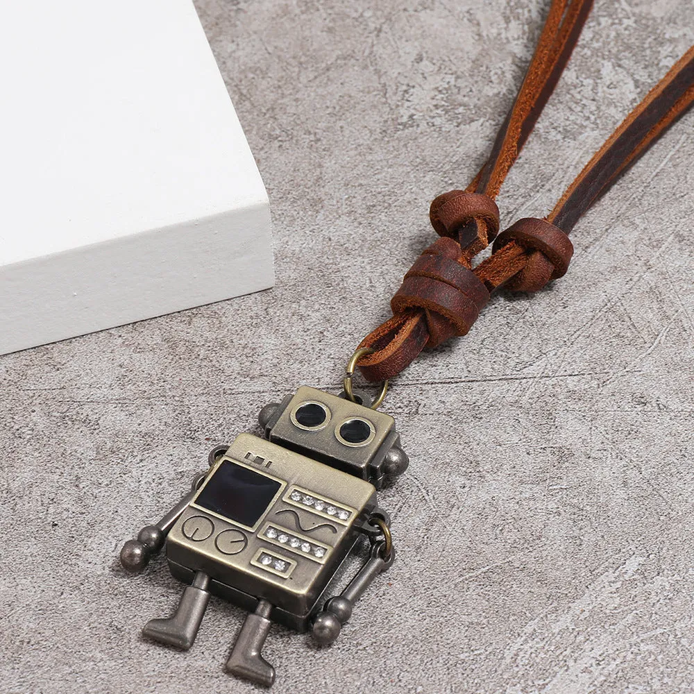 European and American Fashion Jewelry Simple Hands and Feet Movable Robot Pendant Necklace Cross-Border E-Commerce Supply Accessories