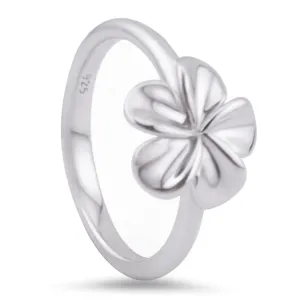 Fashion Women's 925 Sterling Silver Plumeria Flower Ring