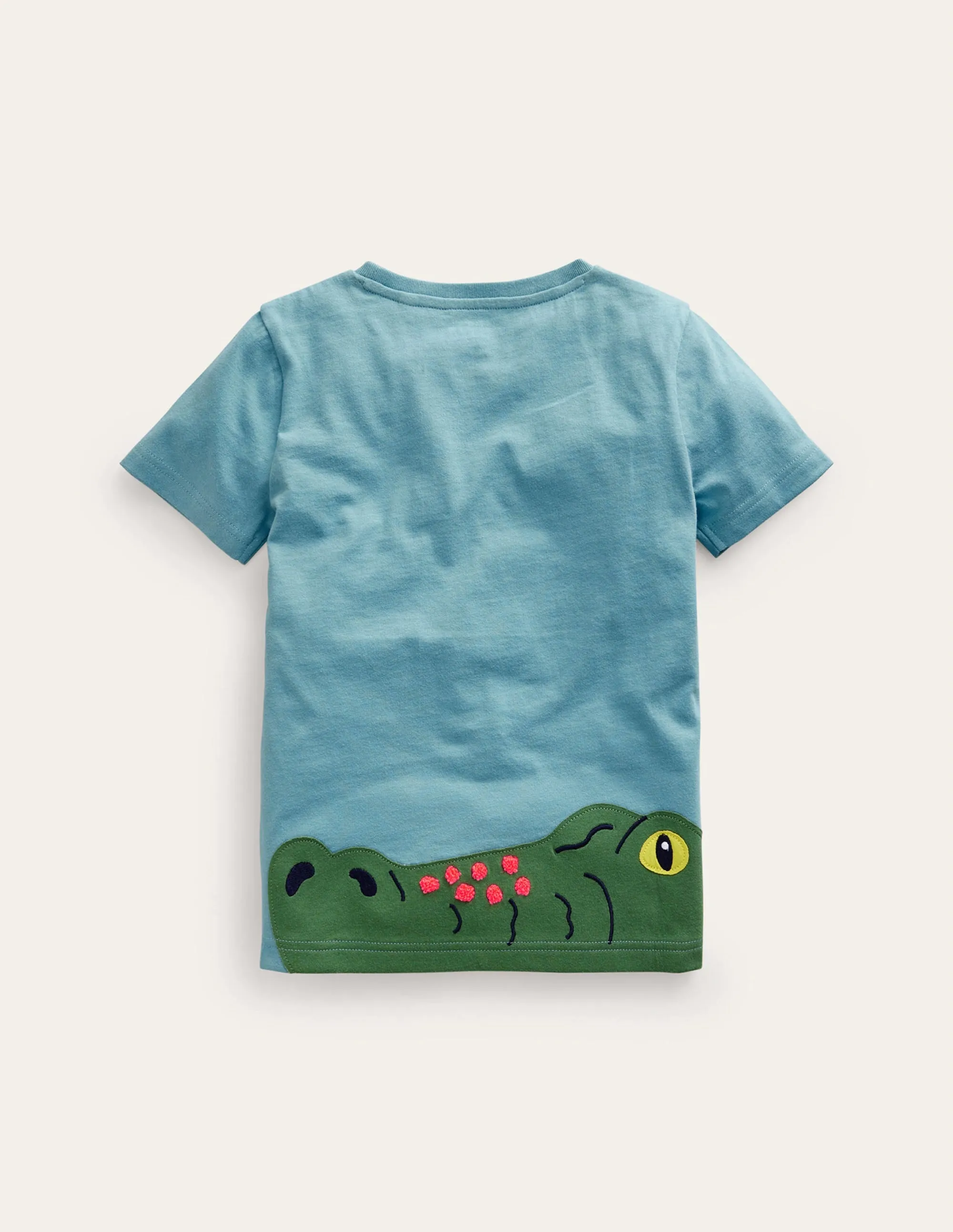Front & Back Croc T-shirt-Duck Egg Blue Croc