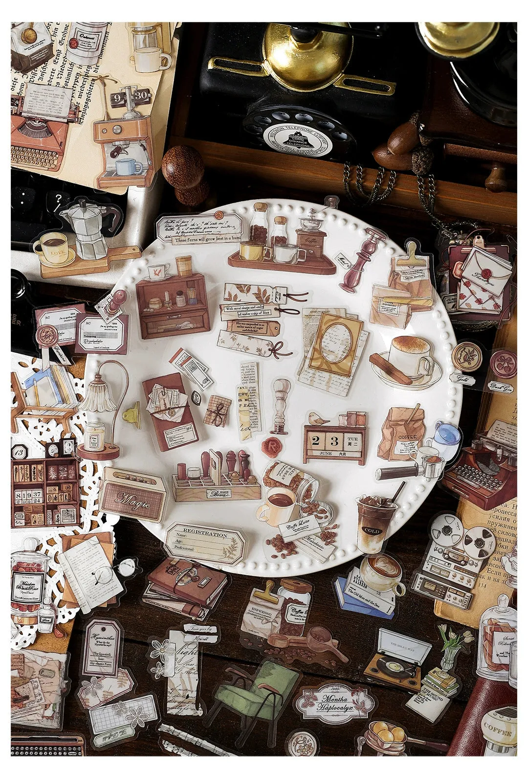 【Full set of 4 packs】 Nostalgic Life Story Sticker Set - Capture the Essence of Your Journey with Timeless Charm