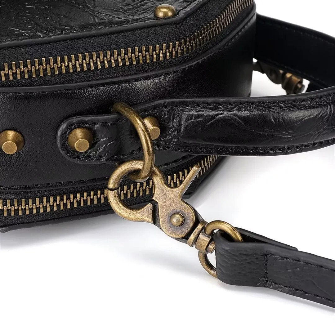 Geometric Hexagonal Leather Bag