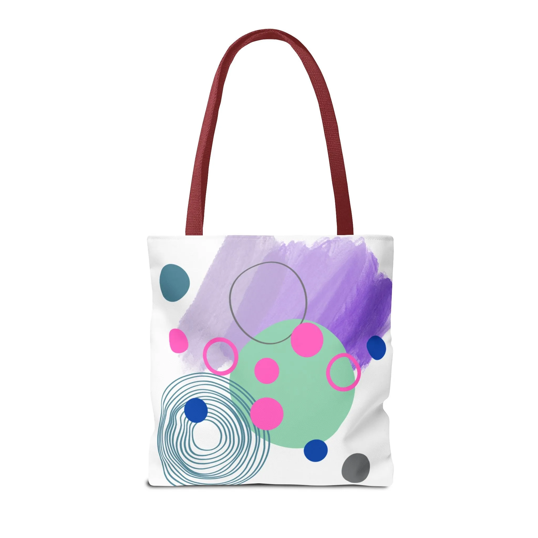 Geometric Tote Bag with Whimsical Digital Abstract Designs