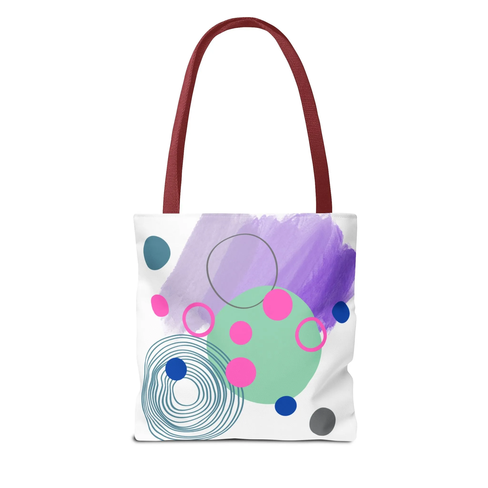 Geometric Tote Bag with Whimsical Digital Abstract Designs
