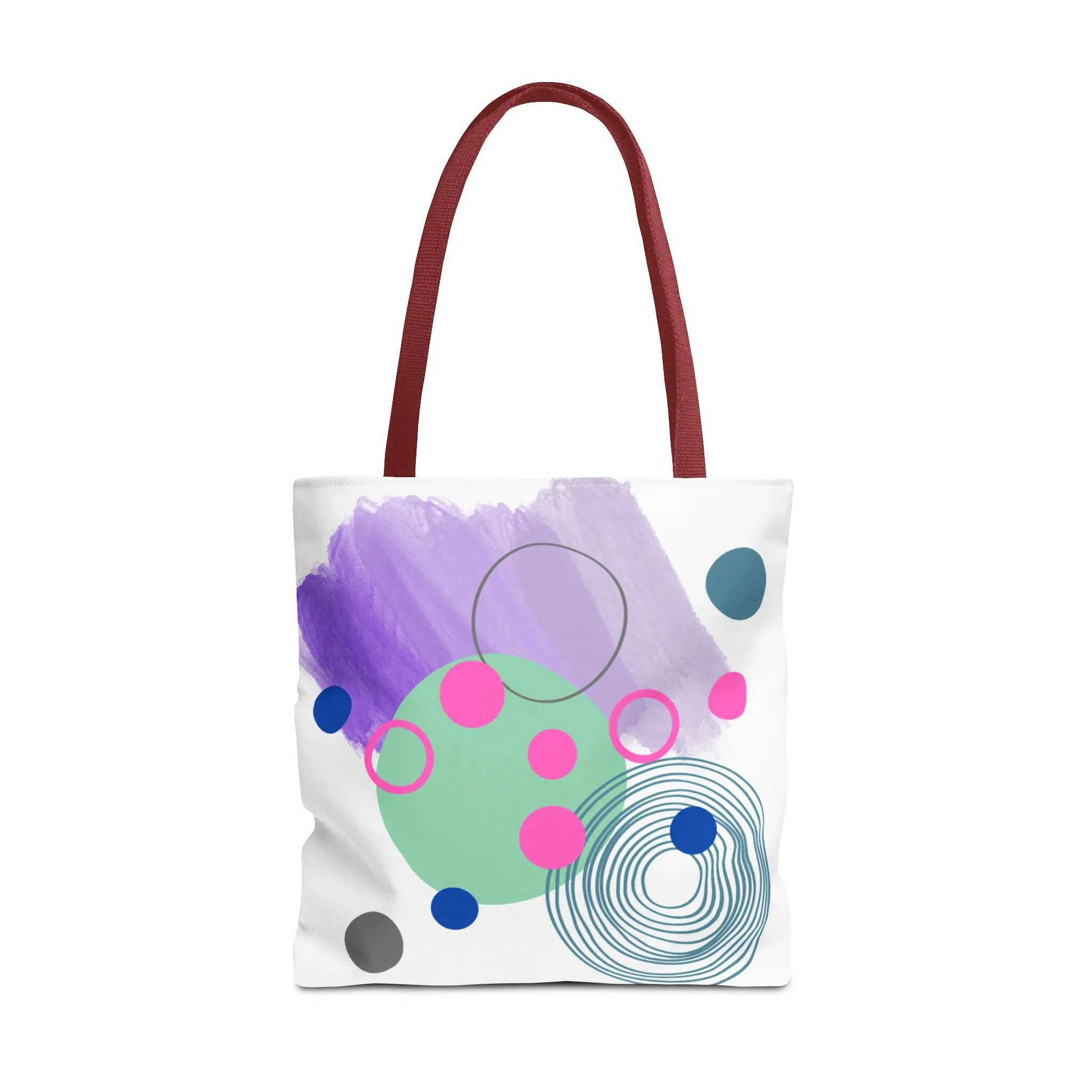 Geometric Tote Bag with Whimsical Digital Abstract Designs
