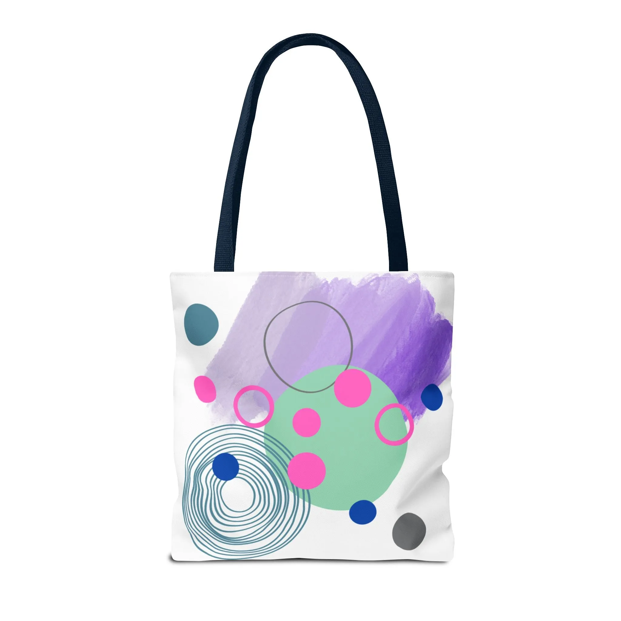 Geometric Tote Bag with Whimsical Digital Abstract Designs