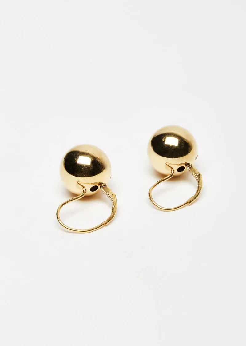 Gold Sphere Drop Earrings