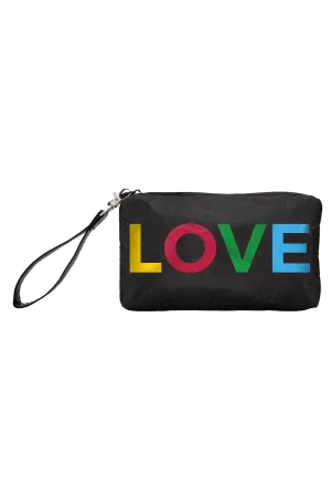 Hi Love Travel- Zip Wristlet with Rainbow LOVE