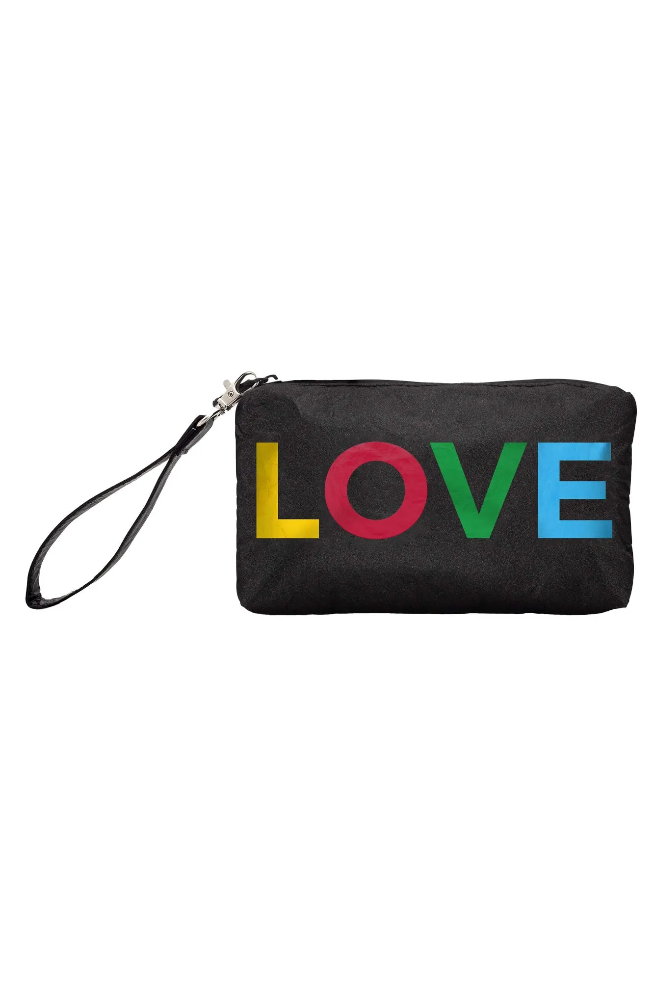 Hi Love Travel- Zip Wristlet with Rainbow LOVE
