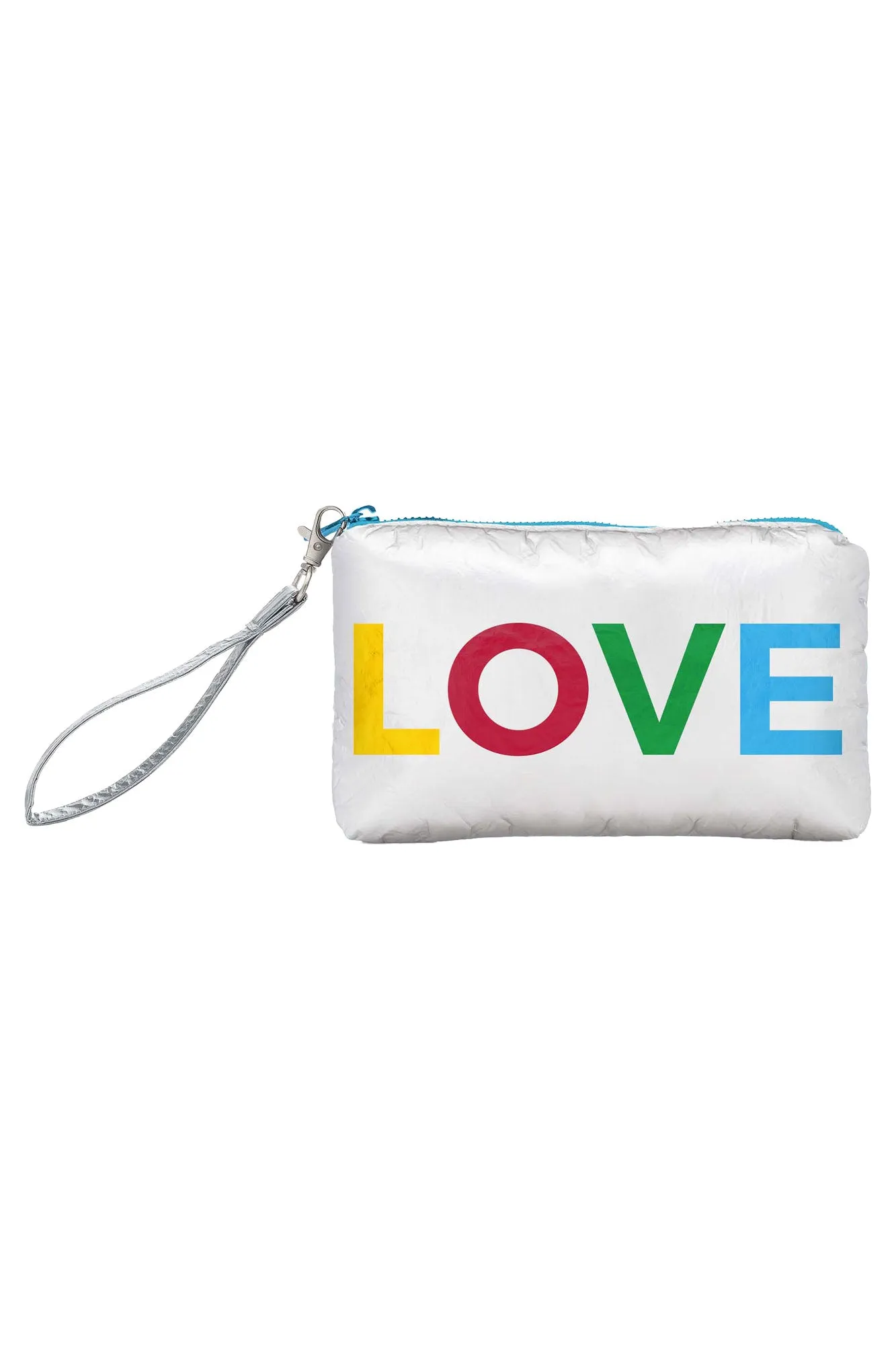 Hi Love Travel- Zip Wristlet with Rainbow LOVE