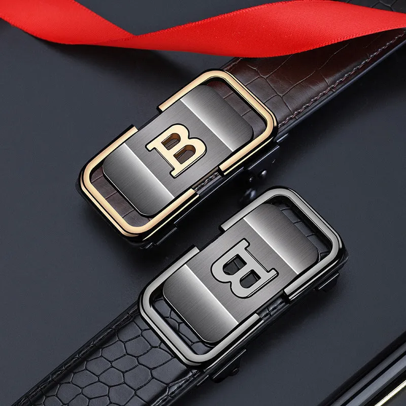 Hot sale 50% off Men's Crocodile-Patterned Automatic Buckle Belt