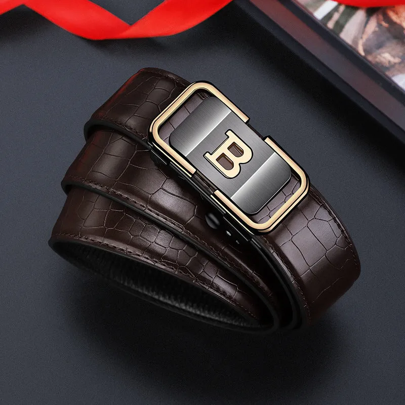 Hot sale 50% off Men's Crocodile-Patterned Automatic Buckle Belt