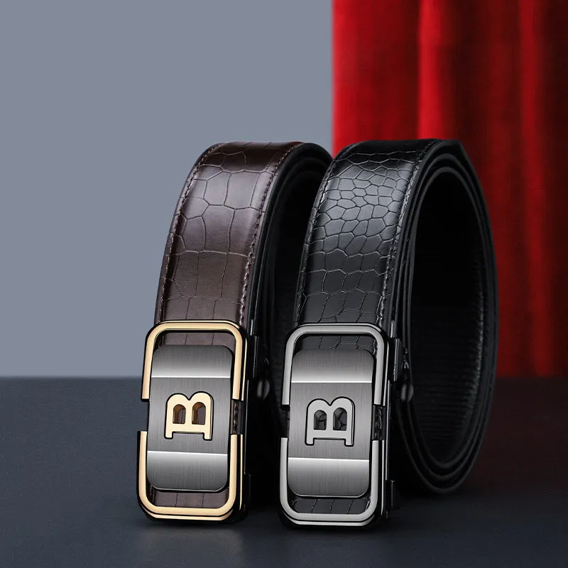 Hot sale 50% off Men's Crocodile-Patterned Automatic Buckle Belt