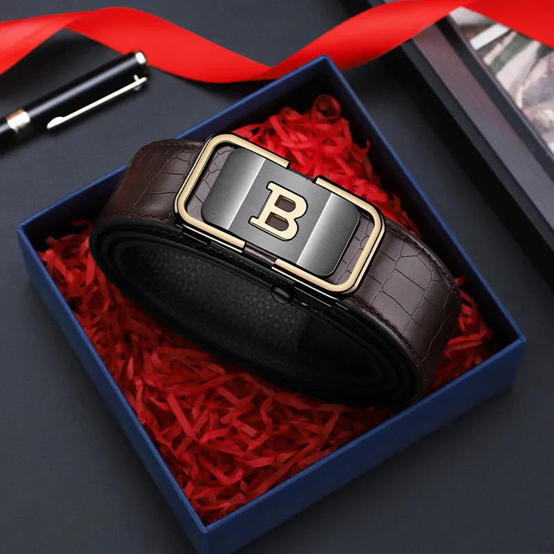 Hot sale 50% off Men's Crocodile-Patterned Automatic Buckle Belt
