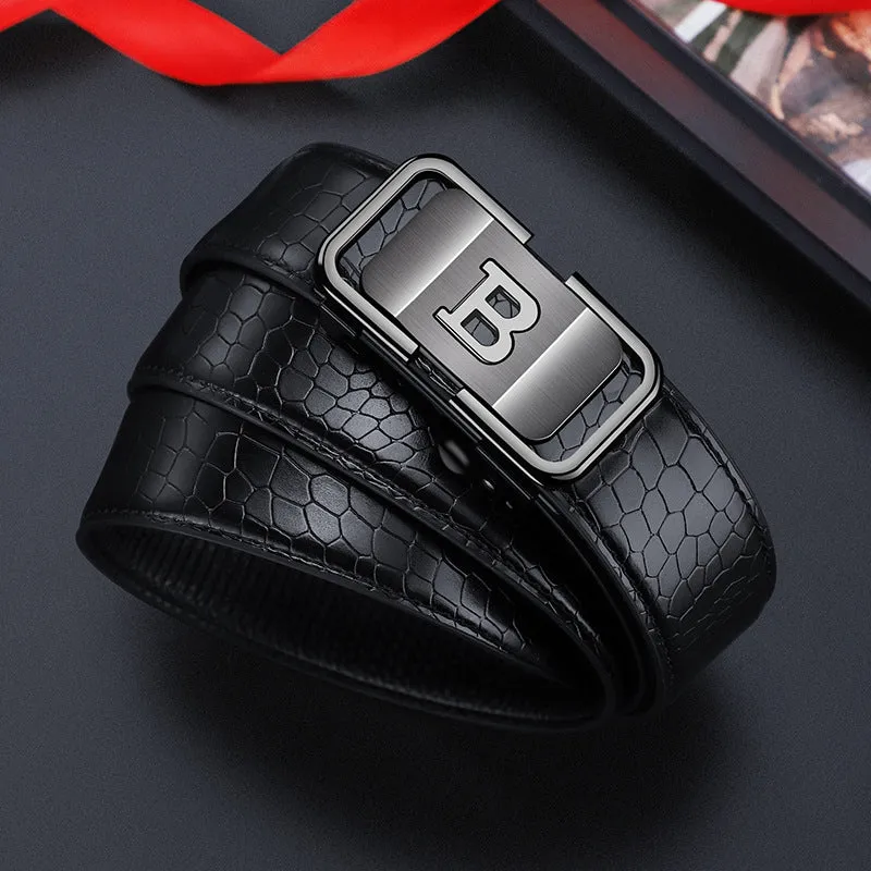 Hot sale 50% off Men's Crocodile-Patterned Automatic Buckle Belt