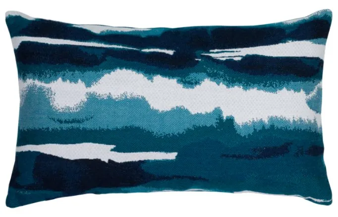 Impressionist Waters-Deep Sea Outdoor Pillows
