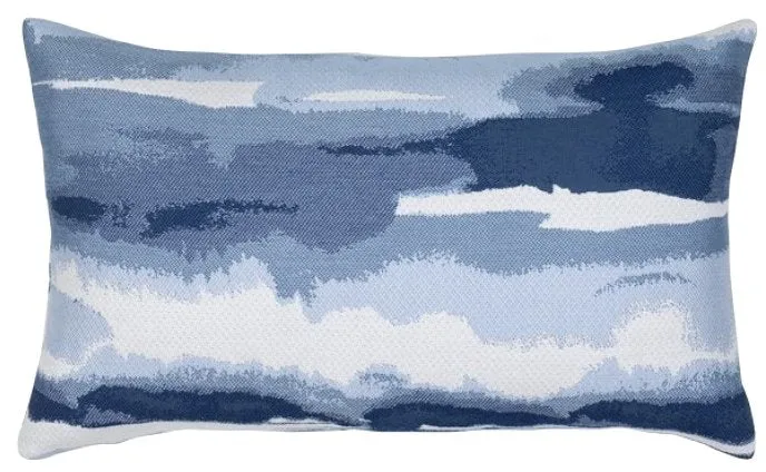 Impressionist Waters-Lake Blue Outdoor Pillows