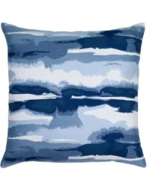 Impressionist Waters-Lake Blue Outdoor Pillows