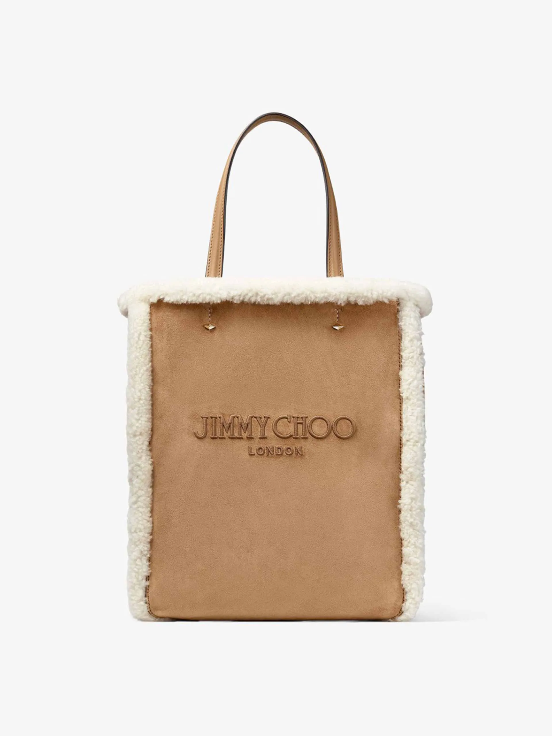 Lenny North-South M rattan suede tote bag