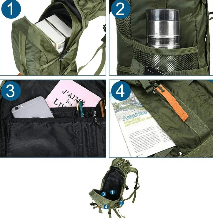 Lightweight Tactical Travel Rucksack for Hiking and Camping - SF0451